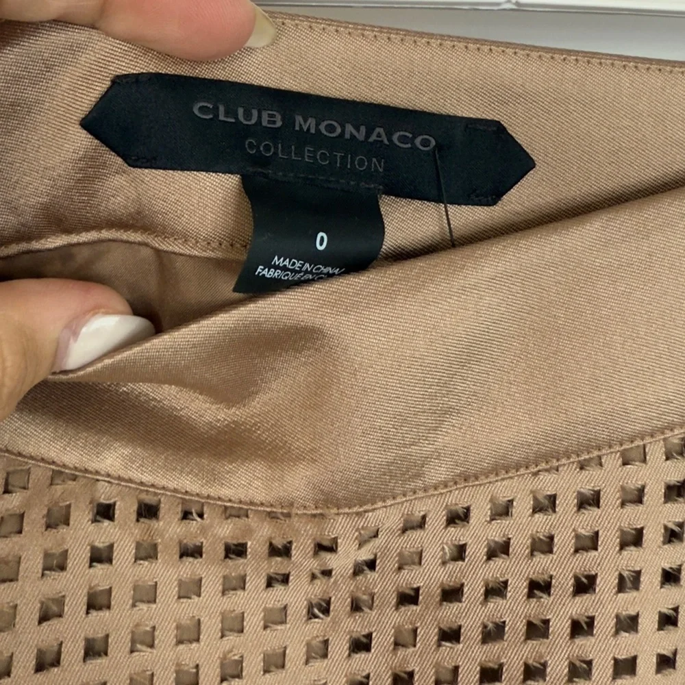 Club Monaco Beige Perforated Mini Skirt - Picture 5 of 8